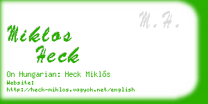 miklos heck business card